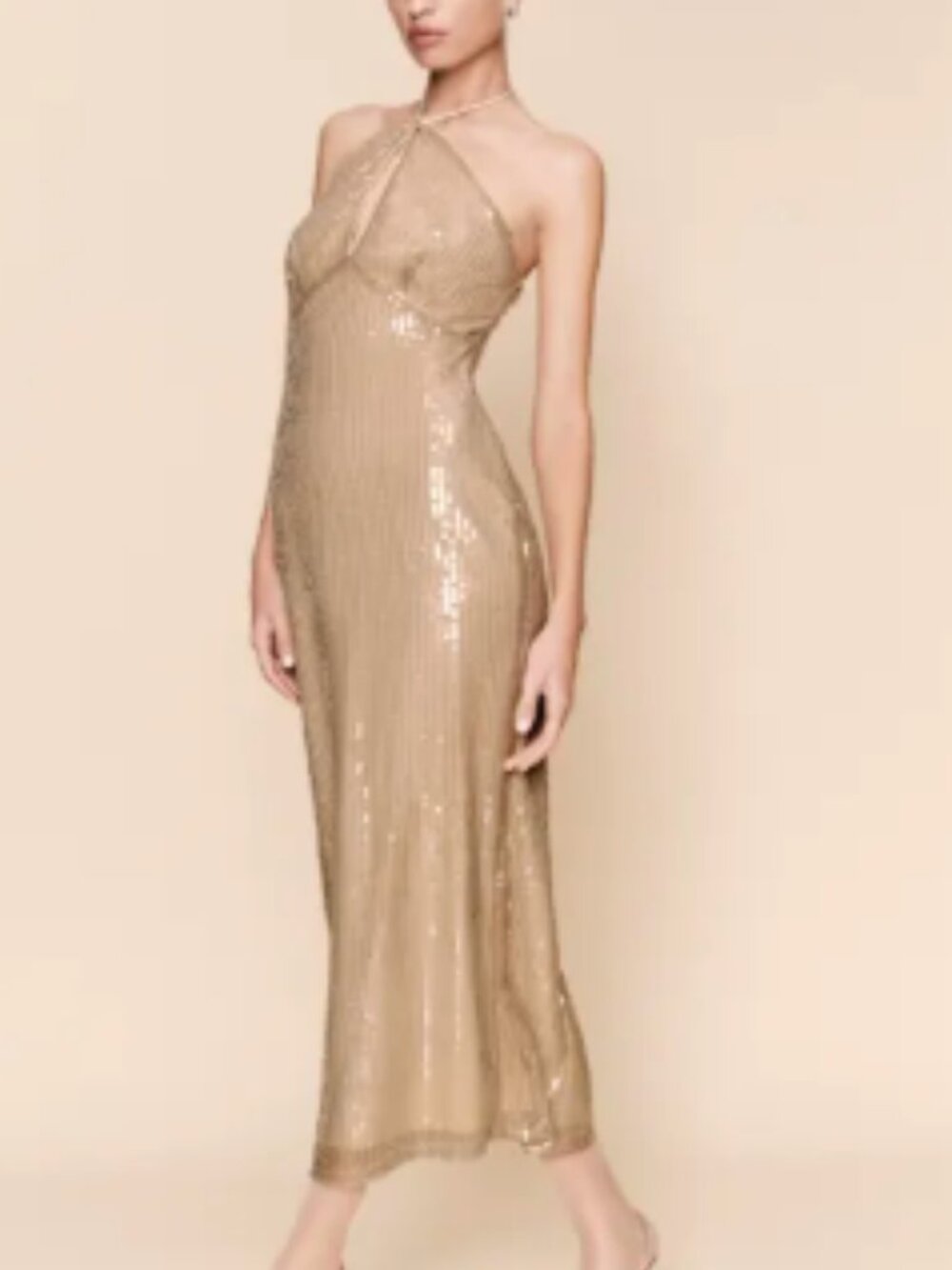 Reformation Iridessa Dress Champagne - Size 2
